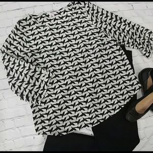 Pixley Black and White Patterned Blouse